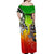 (Custom Personalised) Polynesian Off Shoulder Long Dress Be Loved Rasta Colors LT13 - Polynesian Pride