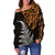 (Custom Personalised) Leo Zodiac Style Maori Off Shoulder Sweater Orange Lion LT13 - Polynesian Pride