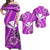 Hawaii Matching Dress and Hawaiian Shirt Kakau Tribal Purple Batik Floral Ver.01 LT13 Purple - Polynesian Pride