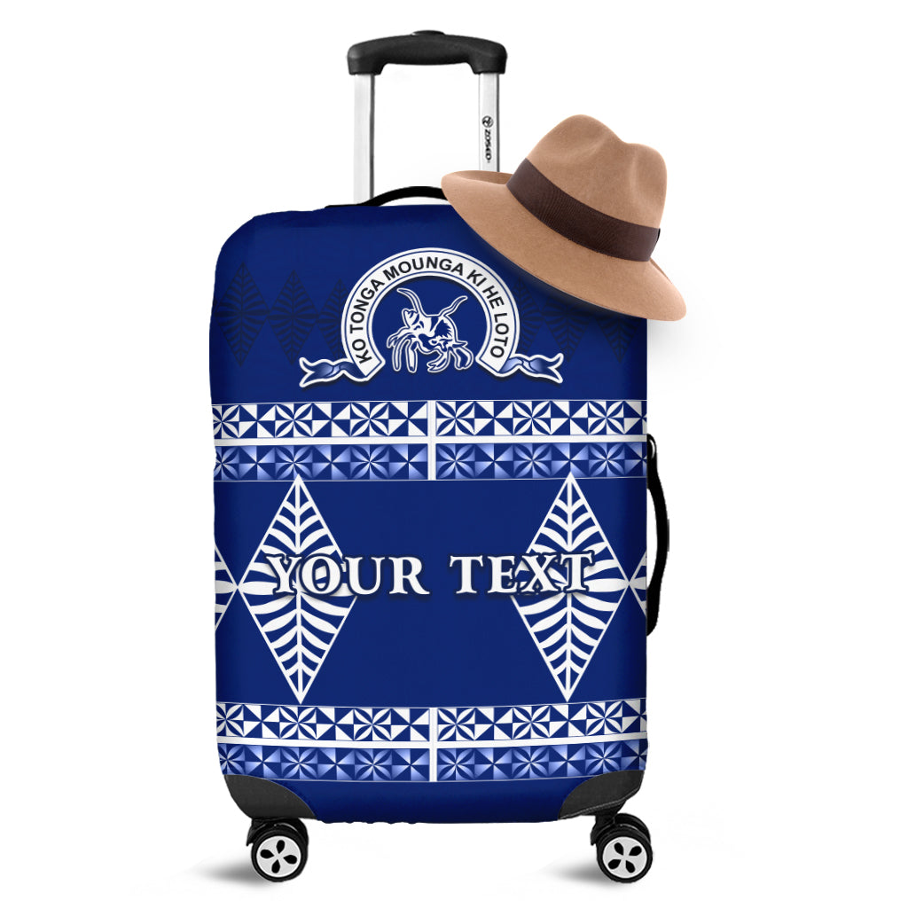 (Custom Personalised) Queen Salote College Luggage Covers Tonga Pattern LT13 Blue - Polynesian Pride