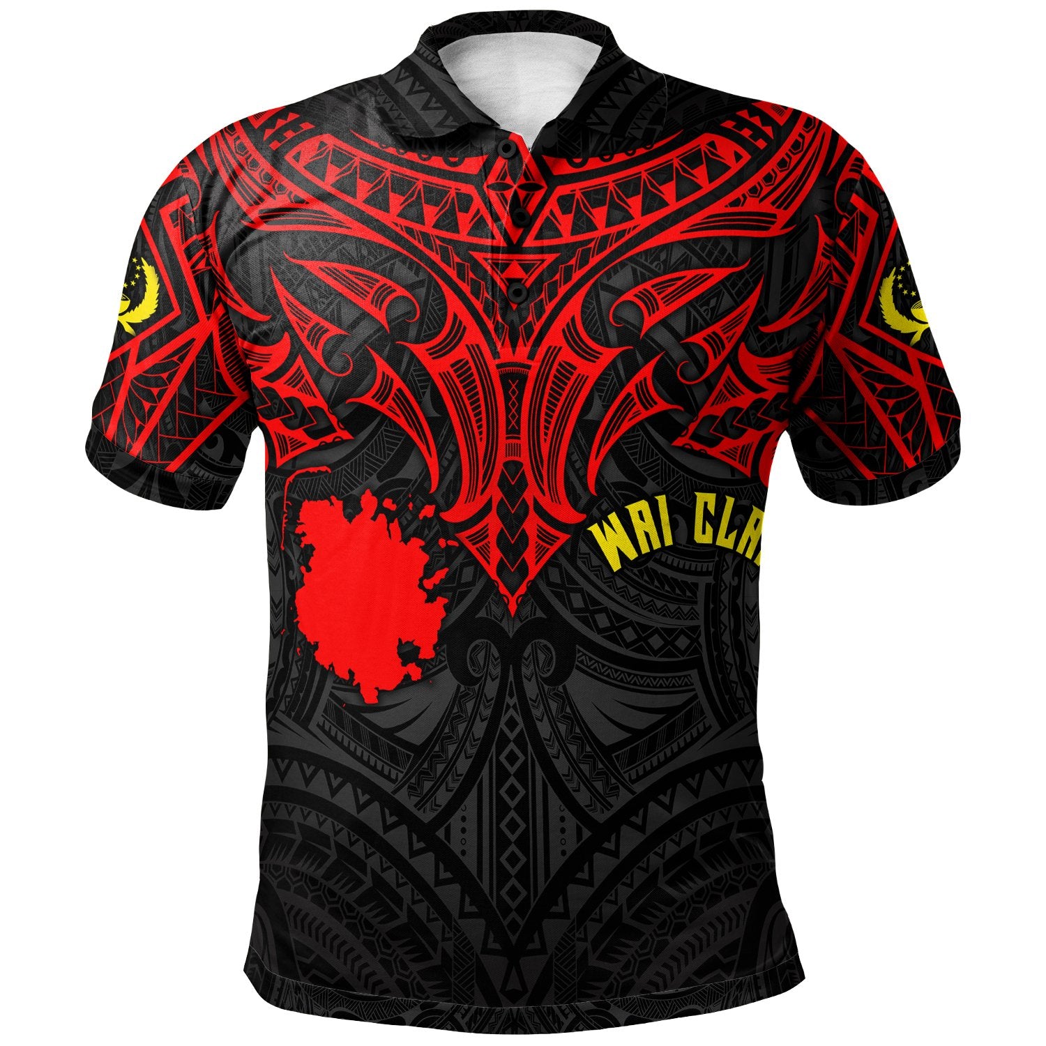 Pohnpei Custom WAI CLAN Polo Shirt Polynesian Whale Tail Unisex Red - Polynesian Pride