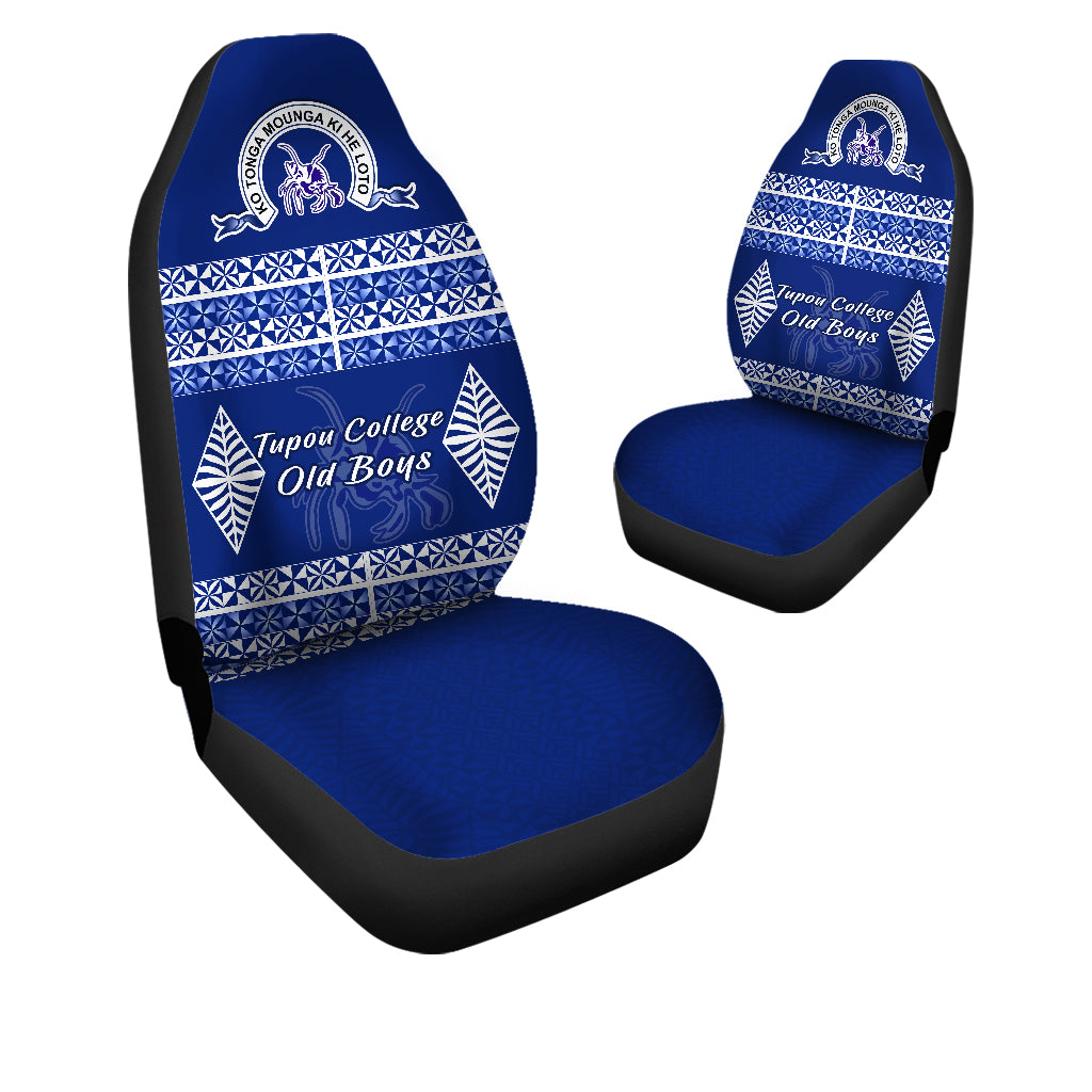 Old Boys of Tupou College Car Seat Covers 155th Anniversary LT13 Universal Fit Blue - Polynesian Pride