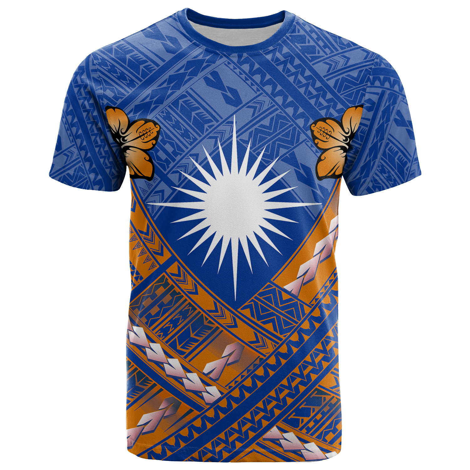 Marshall Islands Polynesian T Shirts Marshall Islands Flag Camisole Hibiscus Style Unisex Art - Polynesian Pride