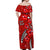 (Custom Personalised) Hawaii Off Shoulder Long Dress Polynesia Red Hibiscus and Map Mystical LT13 - Polynesian Pride