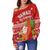 (Custom Personalised) Mele Kalikimaka Off Shoulder Sweater Santa Claus Hawaii Christmas LT13 - Polynesian Pride