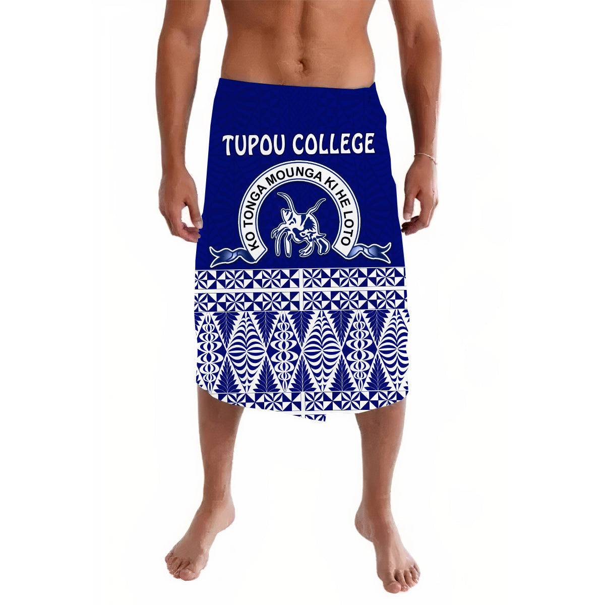 TOLOA Lavalava Tupou College Tonga Pattern Ver.02 LT13 Blue - Polynesian Pride