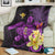 Hawaii Turtle Premium Blanket Hawaiian Flowers Version Purple Elegant LT13 - Polynesian Pride