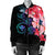 Hawaii Turtle Polynesian Tropical Bomber Jacket - Cora Style - AH Black Unisex - Polynesian Pride