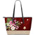 Hawaii Flower Red Large Leather Tote Red - Polynesian Pride