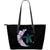 Hawaii Colorful Flower Large Leather Tote Black - Polynesian Pride