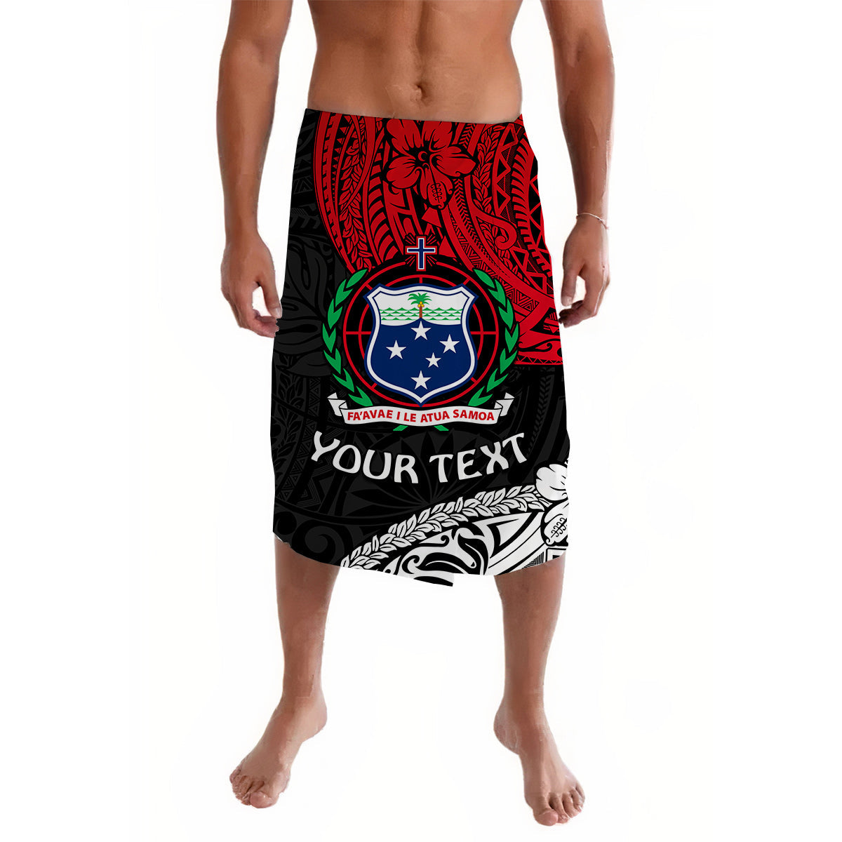 Custom Samoa Lavalava Beloved Samoan Mix Polynesian Pattern LT13 Black - Polynesian Pride