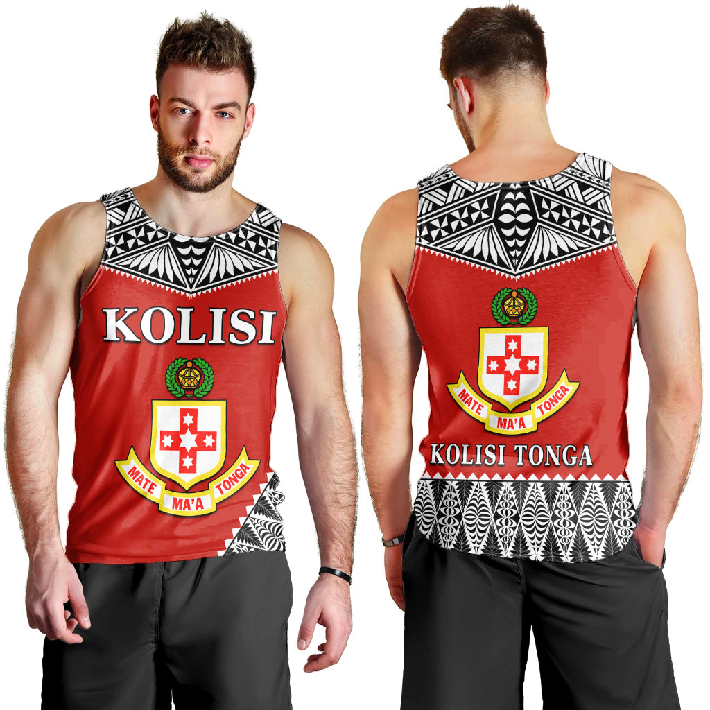 Kolisi Tonga Men Tank Top College 'Atele Mate Ma'a Tonga LT13 Red - Polynesian Pride