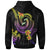 Polynesian Custom Zip up Hoodie Plumeria Flowers with Polynesian Patterns - Polynesian Pride