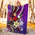 New Caledonia Premium Blanket - Tribal Flower With Special Turtles Purple Color - Polynesian Pride