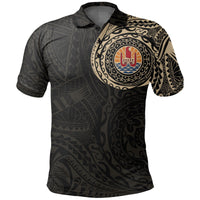 Tahiti Polo Shirt - Tahitian Flag Polynesian Tattoo Unisex Black - Polynesian Pride