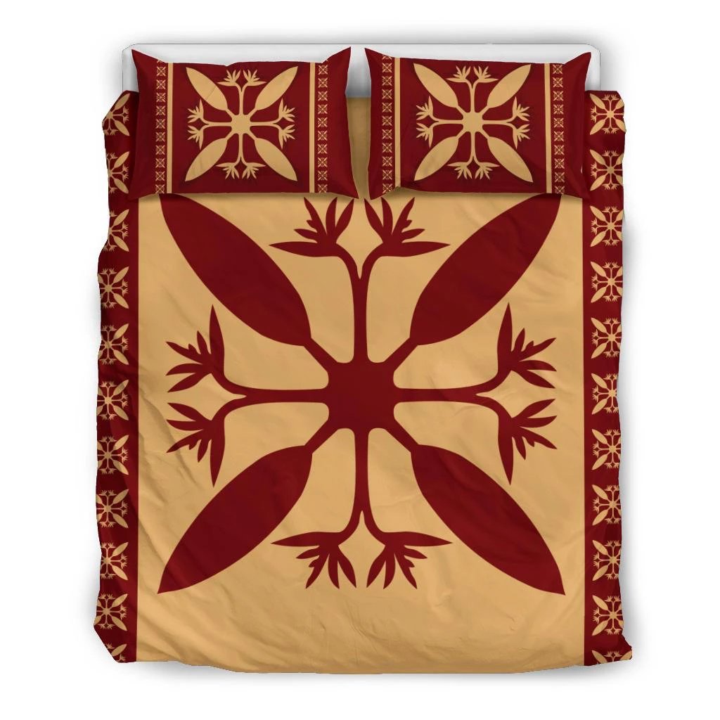 Hawaiian Pattern Strelitzia Flower Polynesian Quilt Bedding Set Black - Polynesian Pride