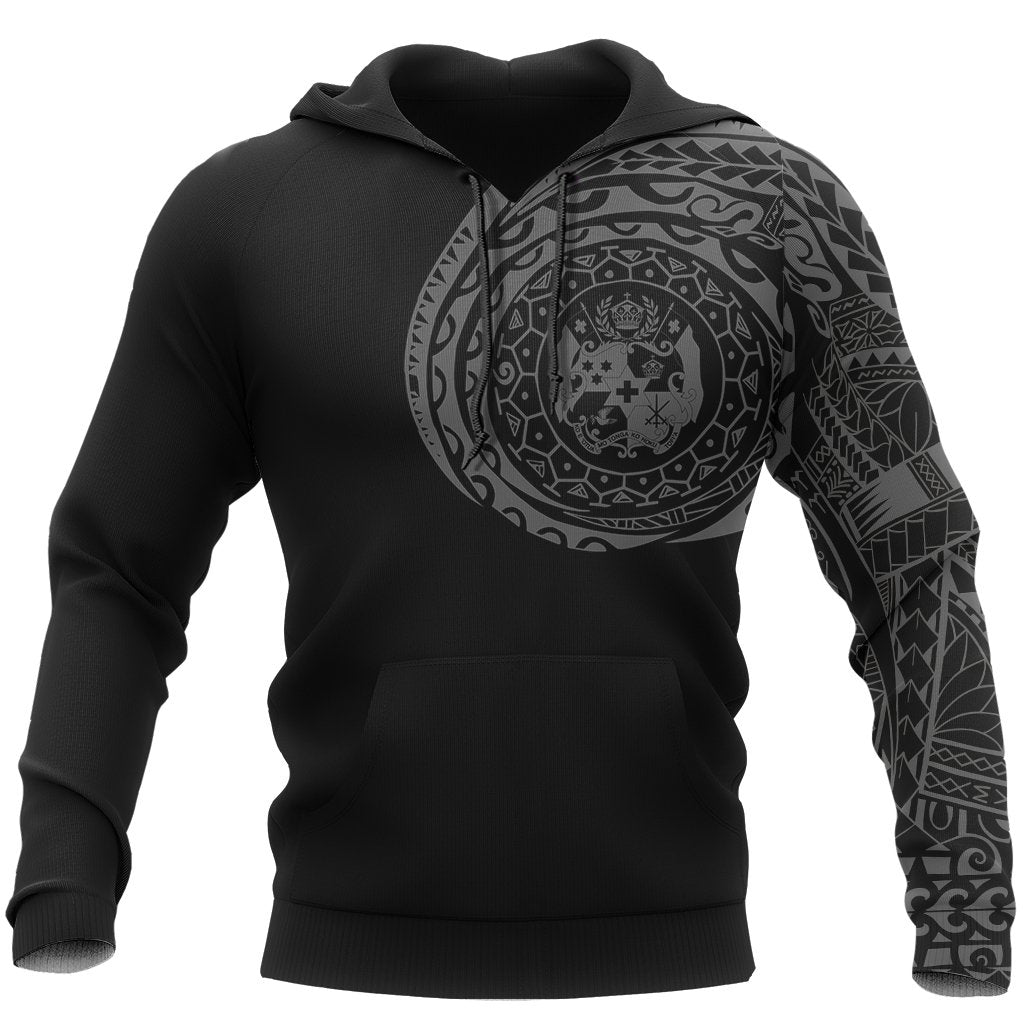 Tonga Hoodie Tonga Coat of Arms Polynesian Tattoo Style Special Unisex Black - Polynesian Pride