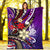 New Caledonia Premium Blanket - Tribal Flower With Special Turtles Purple Color - Polynesian Pride