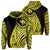 Hawaii Kanaka Polynesian Zip up Hoodie Tatoo Style Yellow Unisex Yellow - Polynesian Pride