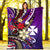 Wallis and Futuna Premium Blanket - Tribal Flower With Special Turtles Purple Color - Polynesian Pride