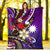 Nauru Premium Blanket - Tribal Flower With Special Turtles Purple Color - Polynesian Pride