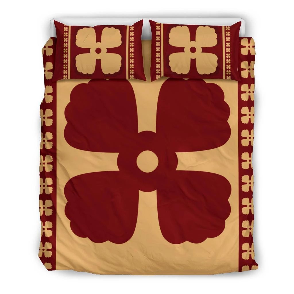 Hawaiian Quilt Pattern Pearl Polynesian Bedding Set Black - Polynesian Pride