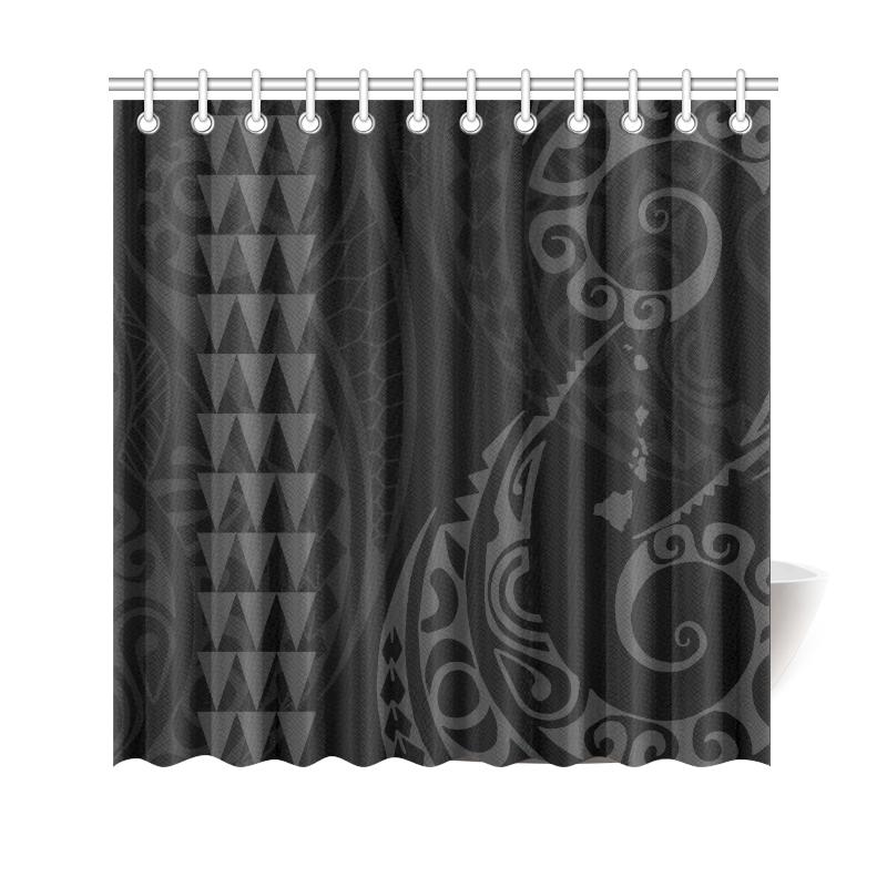 Hawaii Kakau Gray Polynesian Shower Curtain - Polynesian Pride