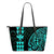 Kanaka Hawaii Map Turquoise Tribal Small Leather Tote Turquoise - Polynesian Pride