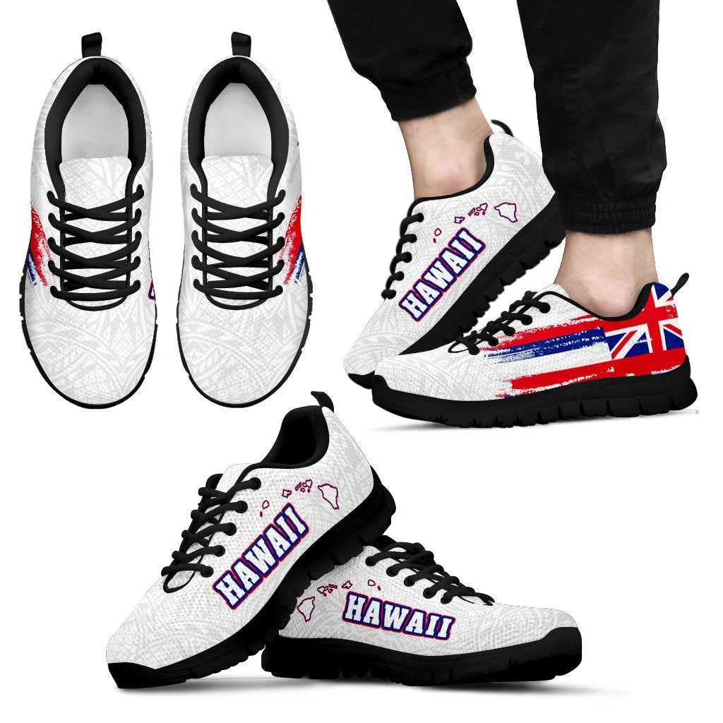 Hawaii Flag Polynesian White Sneakers - Polynesian Pride