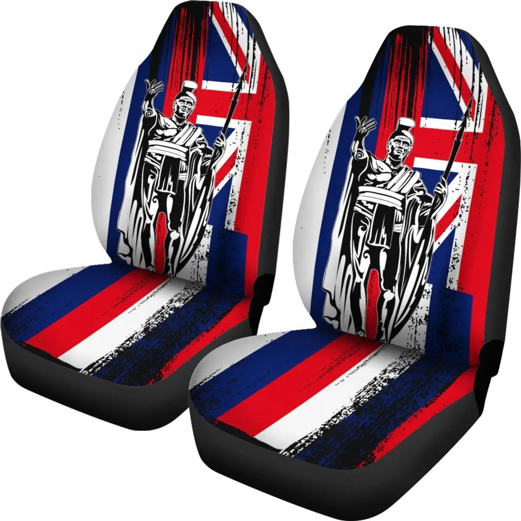 Polynesian Pride Car Accessory - Hawaii King Flag Car Seat Covers One Size - Polynesian Pride