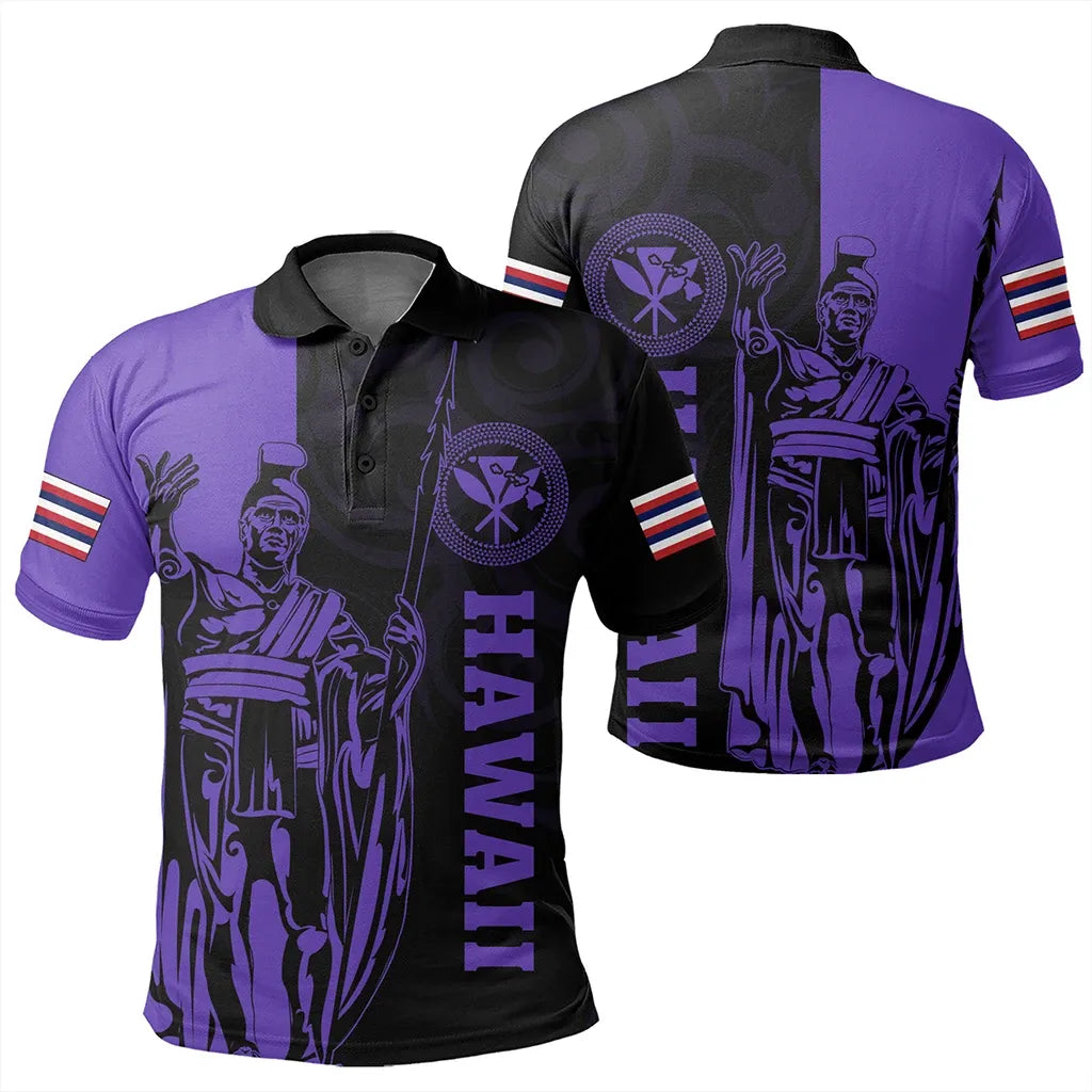 Polynesian Pride Shirt Hawaii King Polynesian Polo Shirt Lawla Style Purple - Polynesian Pride