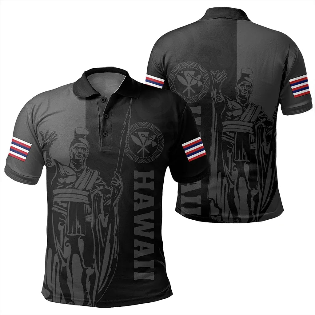 Polynesian Pride Shirt Hawaii King Polynesian Polo Shirt Lawla Style Gray - Polynesian Pride