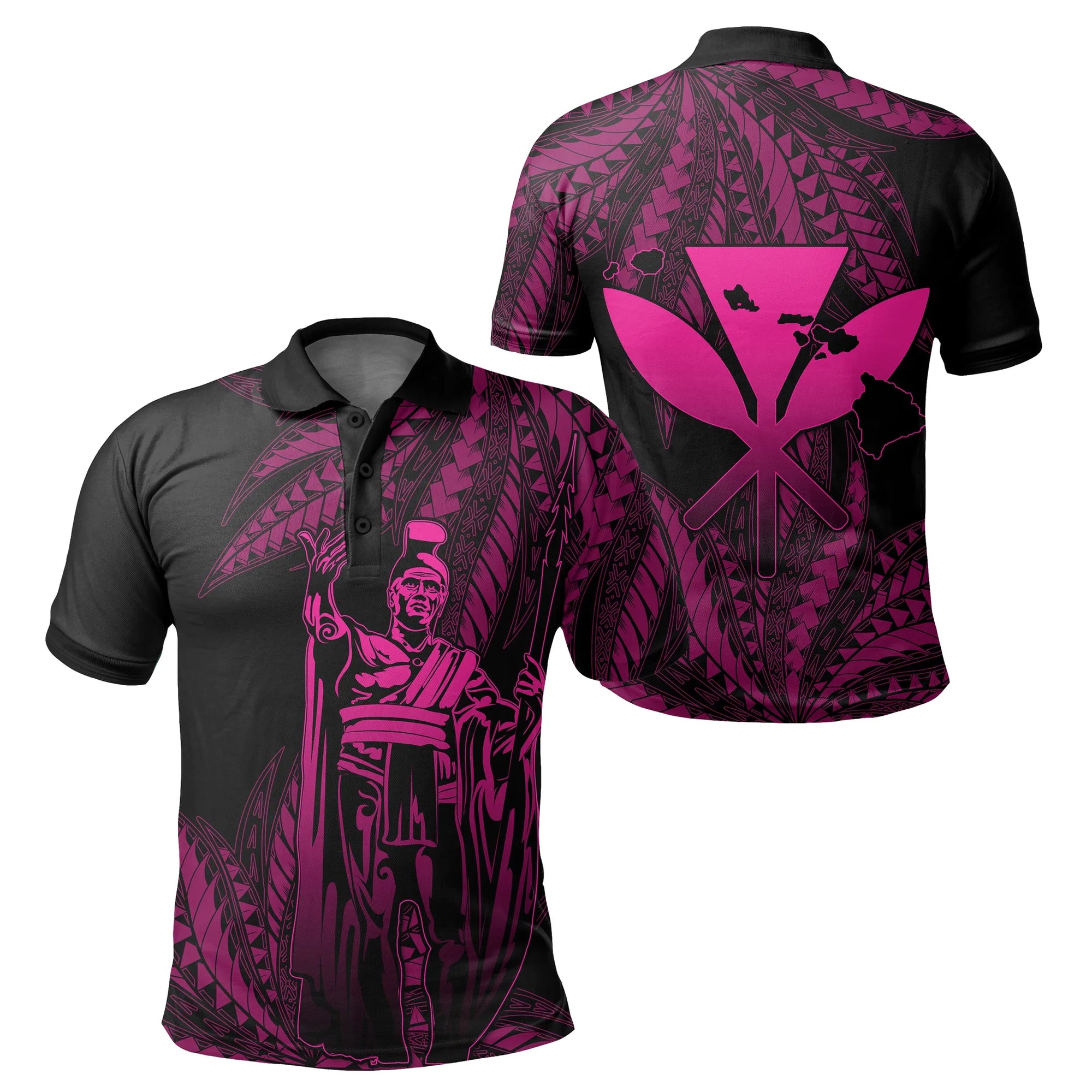 Polynesian Pride Shirt Hawaii King Polynesian Polo Shirt Durk Style Pink - Polynesian Pride