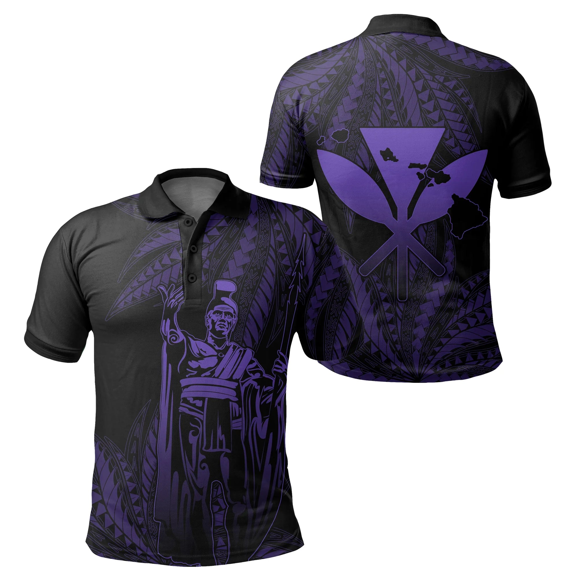 Polynesian Pride Shirt Hawaii King Polynesian Polo Shirt Durk Style Purple - Polynesian Pride