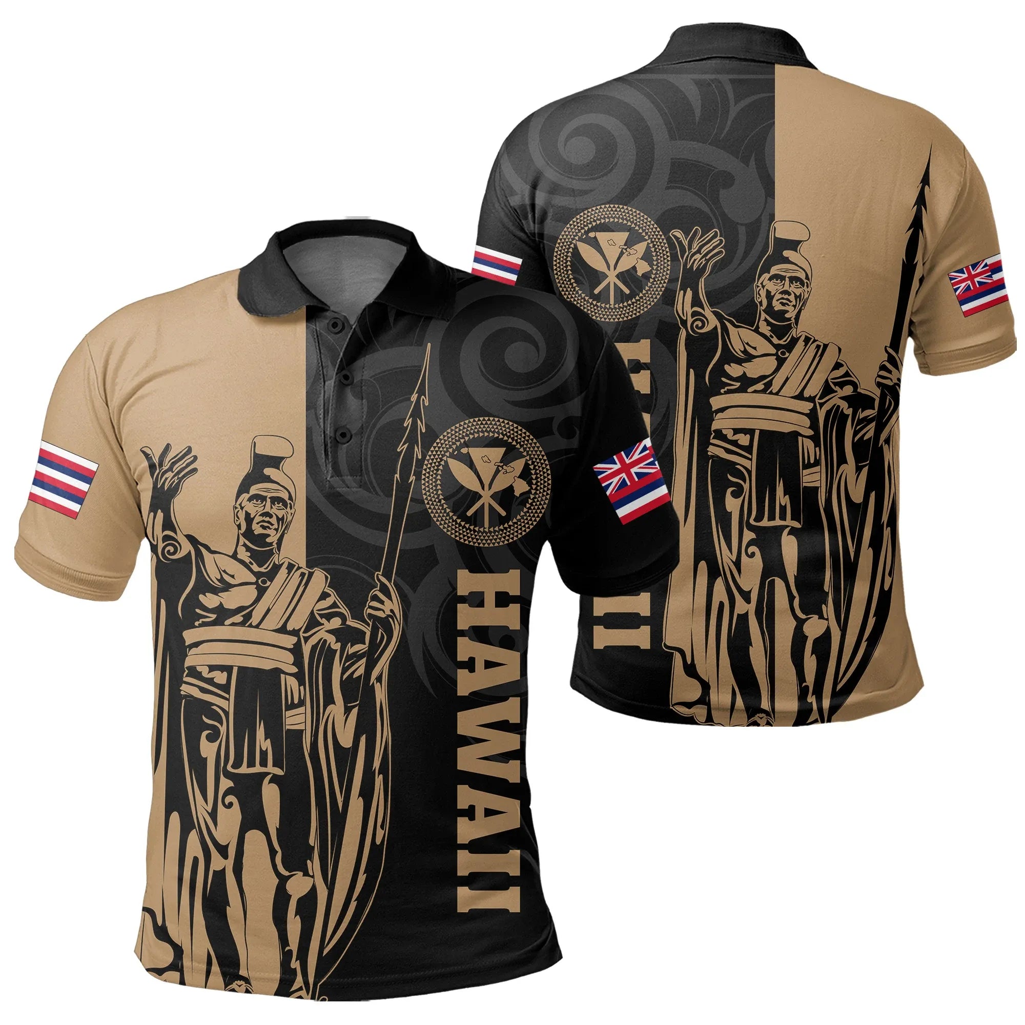 Polynesian Pride Shirt Hawaii King Polynesian Polo Shirt Lawla Style - Polynesian Pride