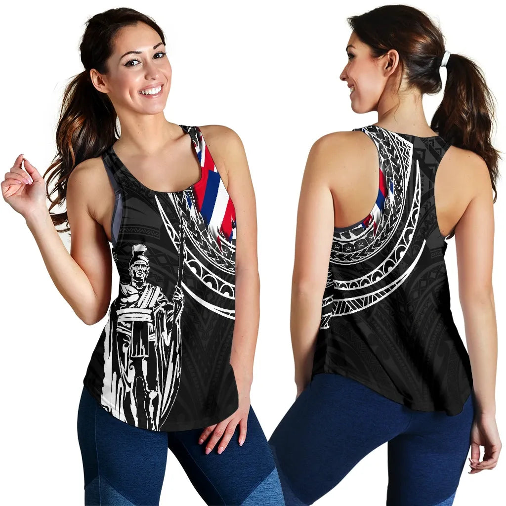 Polynesian Pride Clothing - Hawaii King Flag Polynesian Women's Racerback Tank - Tity Style 5XL - Polynesian Pride