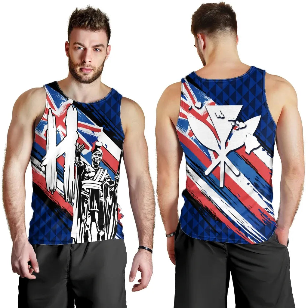 Polynesian Pride Clothing - Hawaii King Flag Kanaka Map Polynesian Men's Tank Top - Won Style 5XL - Polynesian Pride