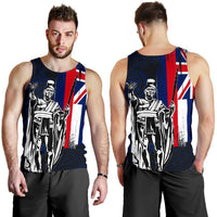 Polynesian Pride Clothing - Hawaii King Flag Polynesian Men's Tank Top - Blue 5XL - Polynesian Pride