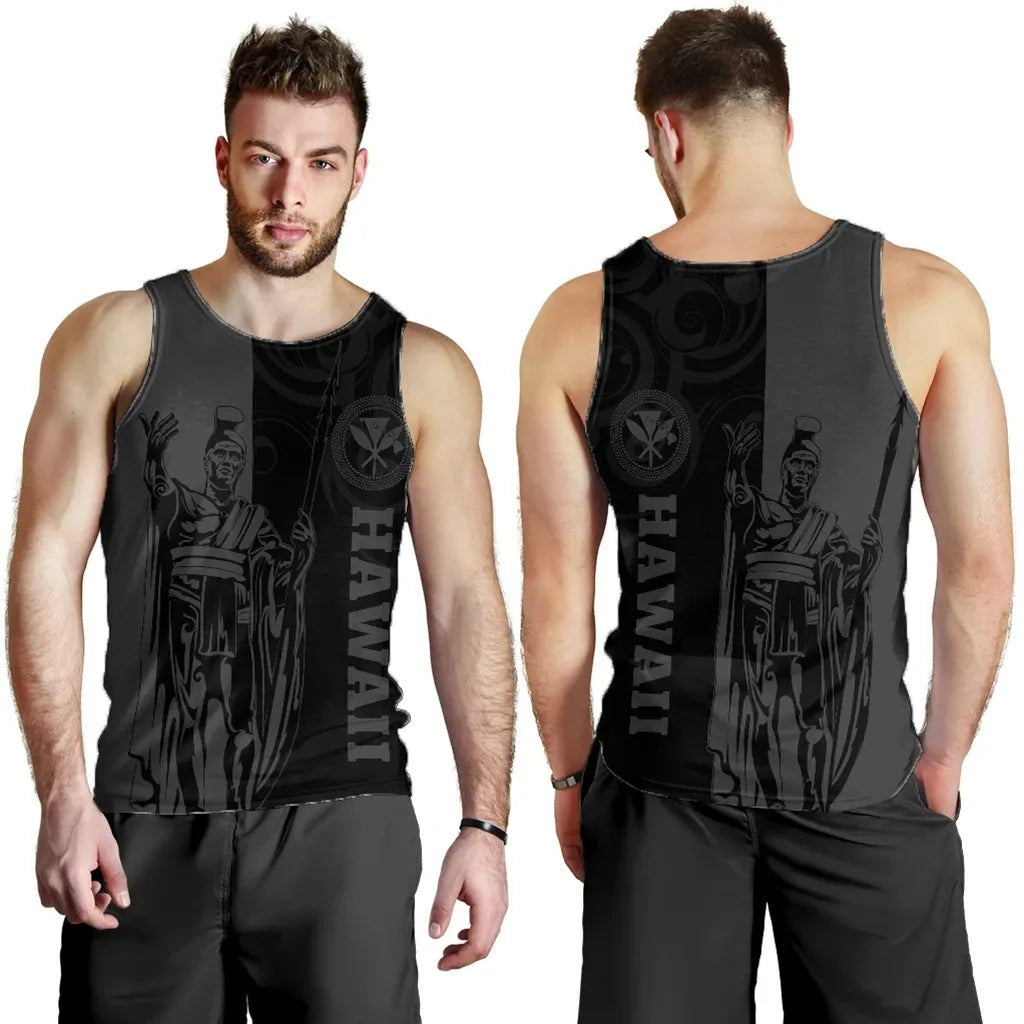 Polynesian Pride Clothing - Hawaii King Polynesian Men's Tank Top - Lawla Style Gray 5XL - Polynesian Pride