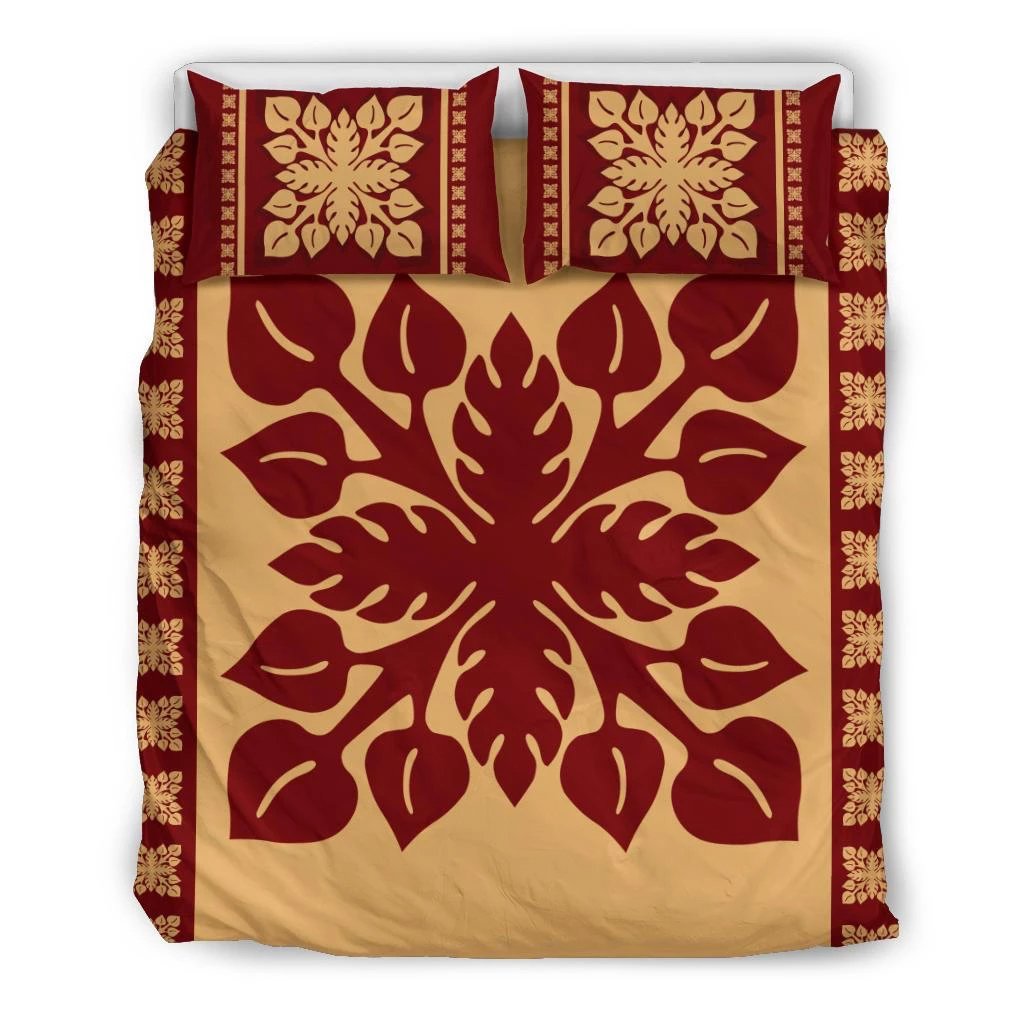 Hawaiian Quilt Pattern Flamingo Flower Dance Bedding Set Black - Polynesian Pride