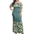 NE Fiji Bula Dress - Tapa Denim Blue Off Shoulder Long Dress - Polynesian Pride