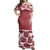 Polynesian Pride Dress - Pink Monstera Off Shoulder Long Dress Long Dress Pink - Polynesian Pride