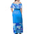 Polynesian Pride Dress - Plumeria Blue Off Shoulder Long Dress - Polynesian Pride