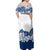 Polynesian Pride Dress - Tropical Blue Line Off Shoulder Long Dress - Polynesian Pride