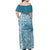 Polynesian Pride Dress - Polynesian Face Tribal Blue Off Shoulder Long Dress - Polynesian Pride