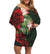 Polynesian Pride Dress - Red Hibiscus Off Shoulder Short Dress - Polynesian Pride