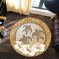 Polynesian Pride Home Set - Polynesian Hibiscus Tribal Round Carpet - Polynesian Pride