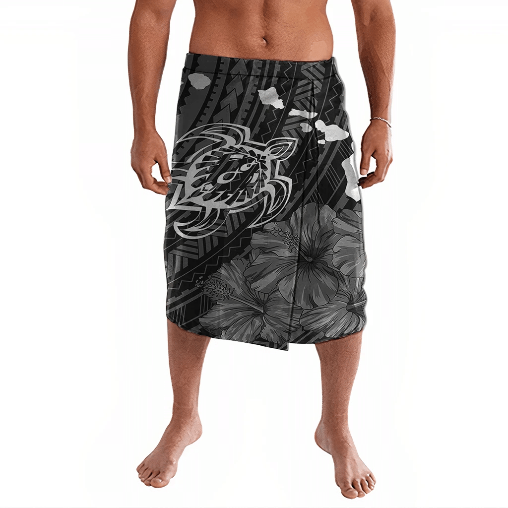 Hawaii Hibiscus Sea Turtle – Polynesian Ie Faitaga Lavalava Black - Polynesian Pride LLC