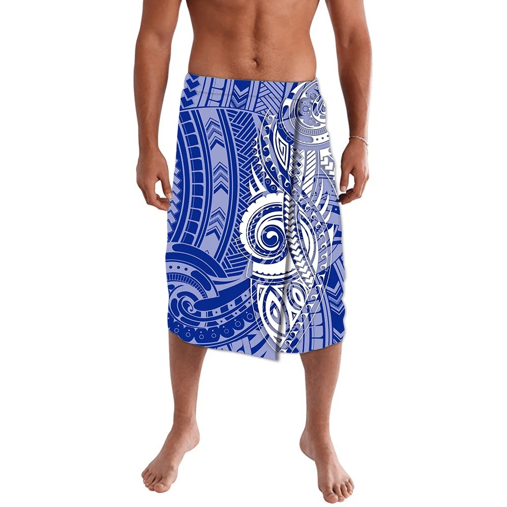 Polynesian Pride Clothing Lavalava - Polynesian Ver Blue White Lavalava Blue - Polynesian Pride LLC