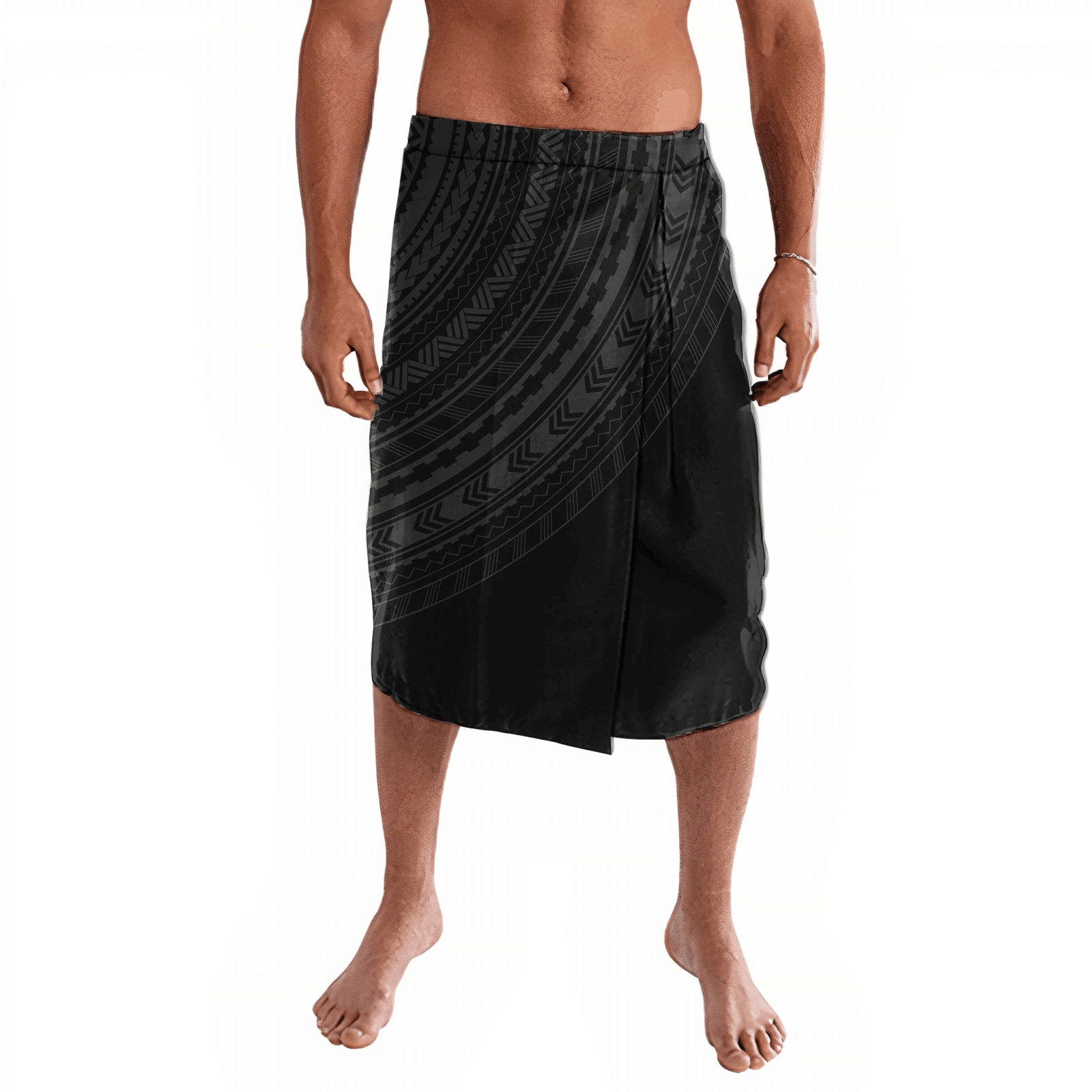 Polynesian Pride Clothing - Circle Spearhead Polynesian Lavalava Black - Polynesian Pride LLC